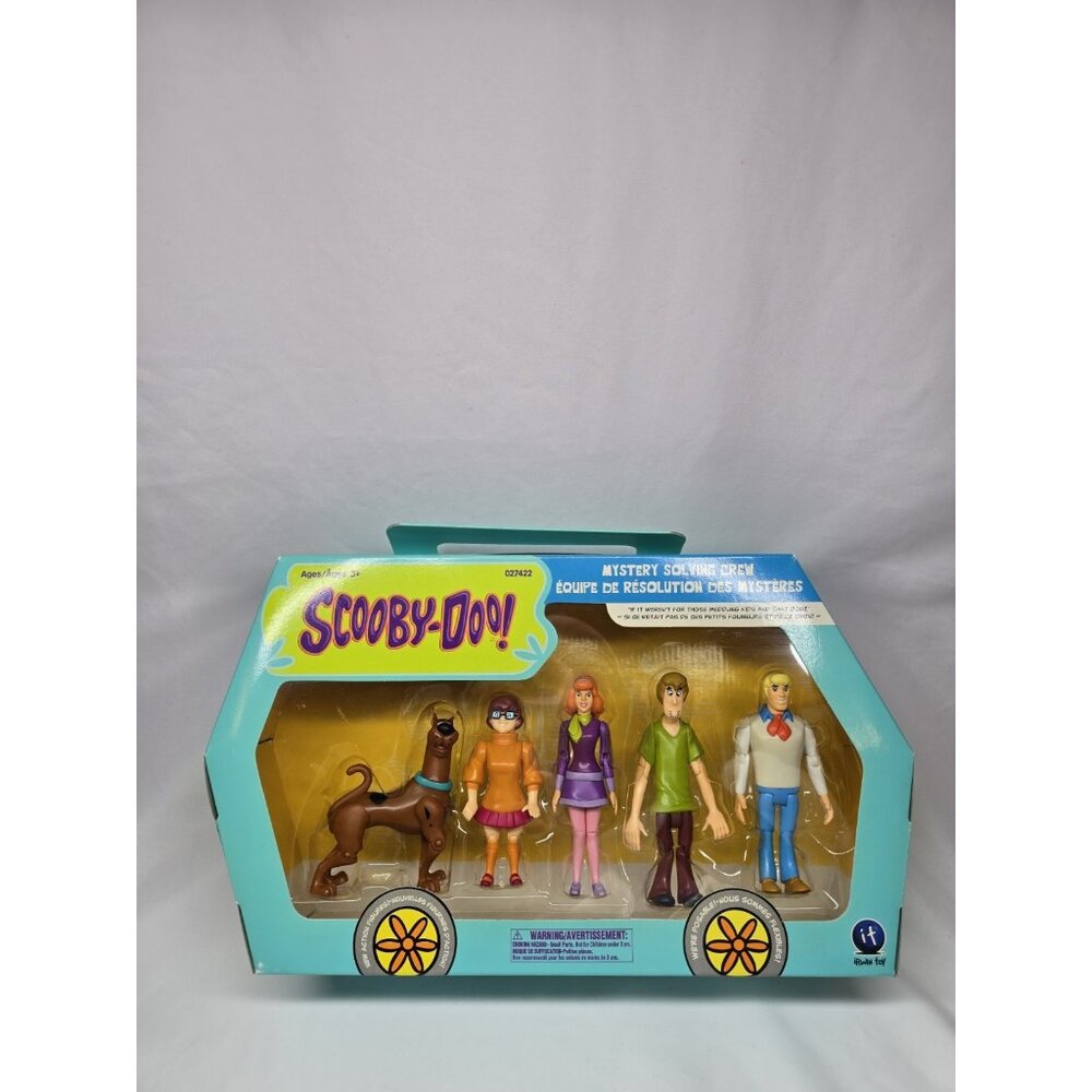 Scooby-Doo Mystery Solving Crew Poseable 5 Figures Mystery Machine Box 2002 Vtg